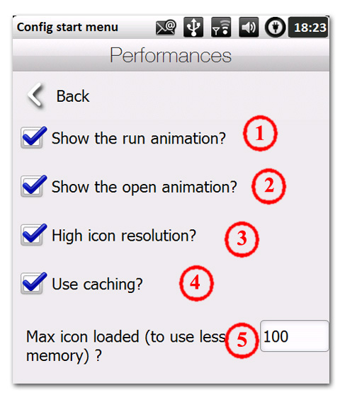 configurations des performances de winstart